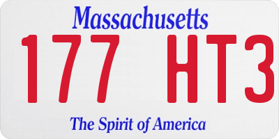MA license plate 177HT3