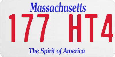 MA license plate 177HT4