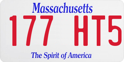 MA license plate 177HT5