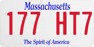 MA license plate 177HT7