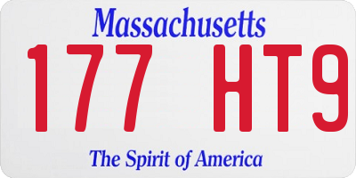 MA license plate 177HT9