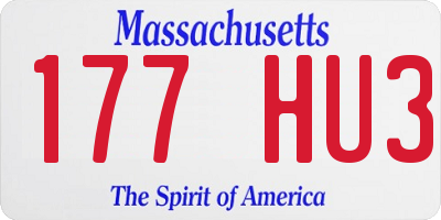 MA license plate 177HU3