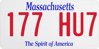 MA license plate 177HU7