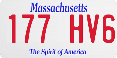 MA license plate 177HV6