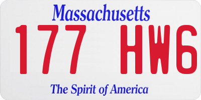 MA license plate 177HW6