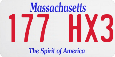 MA license plate 177HX3