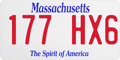 MA license plate 177HX6