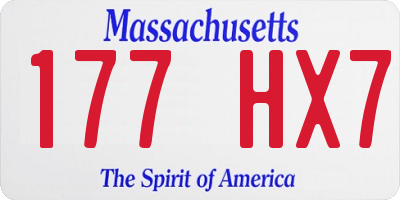 MA license plate 177HX7