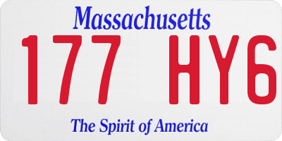 MA license plate 177HY6
