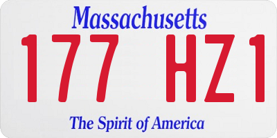 MA license plate 177HZ1