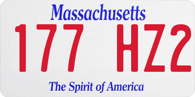 MA license plate 177HZ2