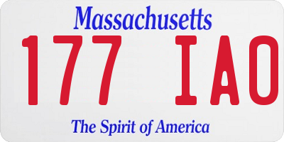 MA license plate 177IA0