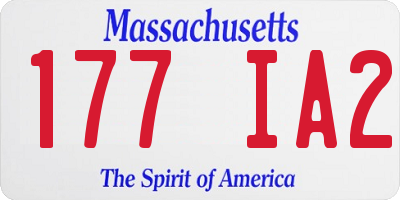 MA license plate 177IA2