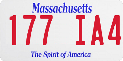 MA license plate 177IA4