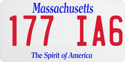 MA license plate 177IA6