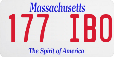 MA license plate 177IB0