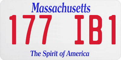 MA license plate 177IB1
