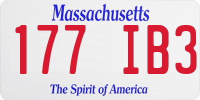 MA license plate 177IB3