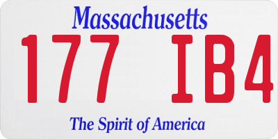 MA license plate 177IB4