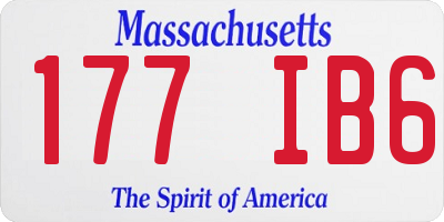 MA license plate 177IB6