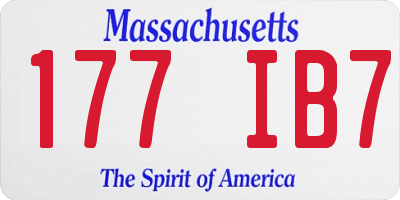 MA license plate 177IB7