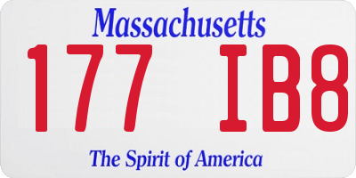 MA license plate 177IB8