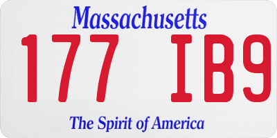 MA license plate 177IB9
