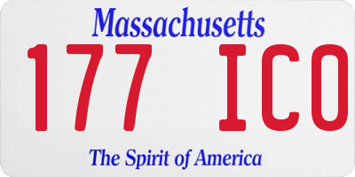 MA license plate 177IC0