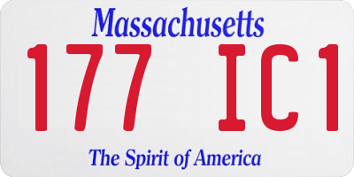 MA license plate 177IC1