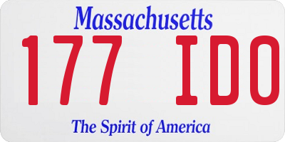MA license plate 177ID0