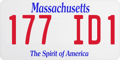 MA license plate 177ID1
