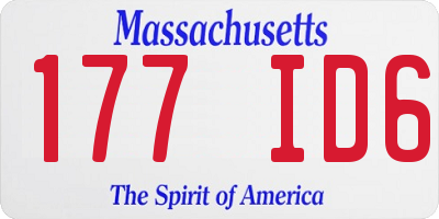 MA license plate 177ID6