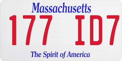 MA license plate 177ID7