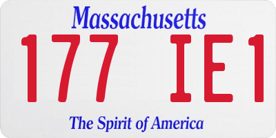 MA license plate 177IE1