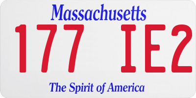 MA license plate 177IE2