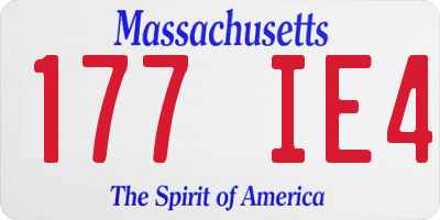 MA license plate 177IE4