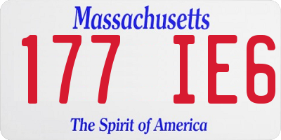 MA license plate 177IE6