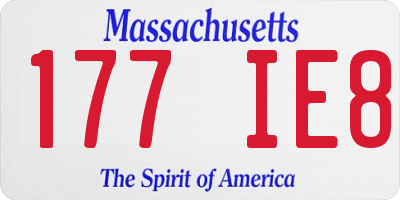 MA license plate 177IE8