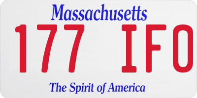 MA license plate 177IF0