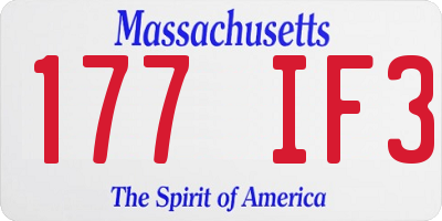 MA license plate 177IF3