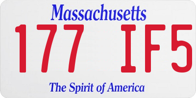 MA license plate 177IF5