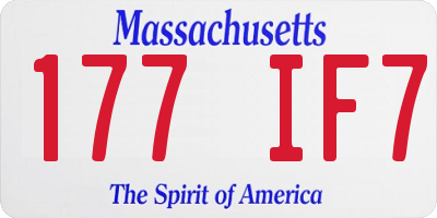 MA license plate 177IF7