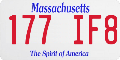 MA license plate 177IF8