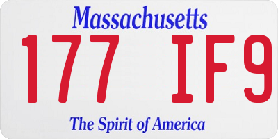 MA license plate 177IF9