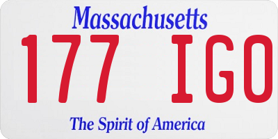 MA license plate 177IG0