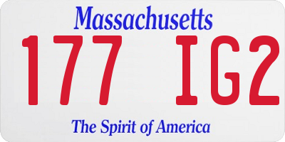 MA license plate 177IG2
