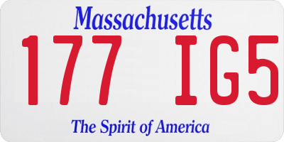 MA license plate 177IG5