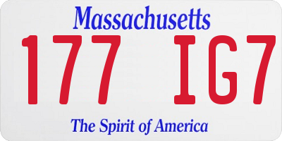 MA license plate 177IG7