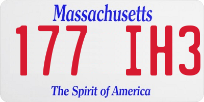 MA license plate 177IH3