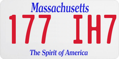 MA license plate 177IH7